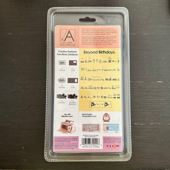 Cricut Shapes Cartridge Beyond Birthdays By Provo Craft Sealed - Picture 2 of 2
